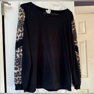 Black and leopard print shirt